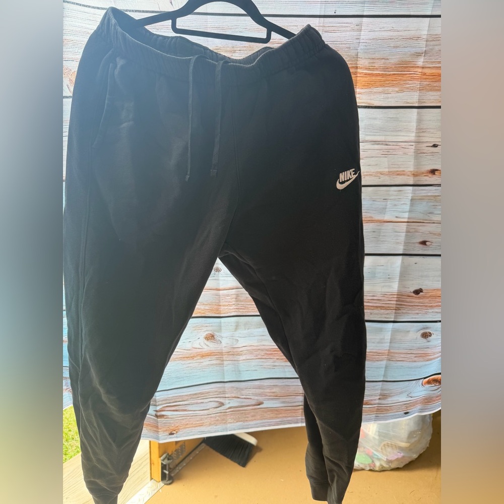 Nike Black Joggers with White Swoosh Tag